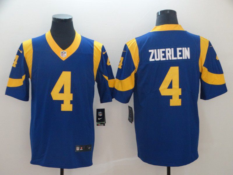 Men Los Angeles Rams #4 Zuerlein Blue Nike Vapor Untouchable Limited Player NFL Jerseys->women nfl jersey->Women Jersey